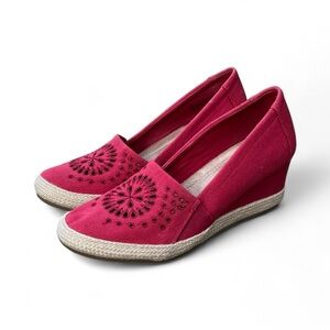 Mia Amore Franki Espadrille Wedge in Red Canvas w/ Memory Foam Sz 8